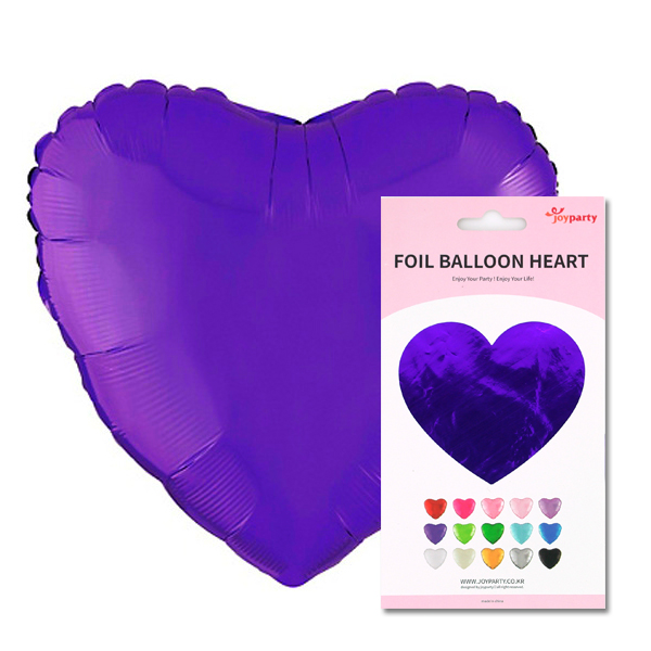 은박풍선 18인치 하트 원팩포장 [퍼플] [10입]