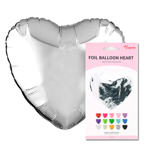 은박풍선 18인치 하트 원팩포장 [실버] [10입]
