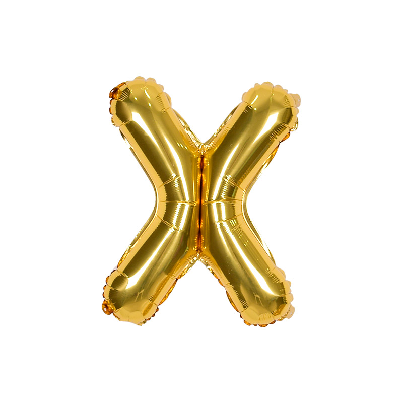 알파벳은박풍선 소 골드 [X] 자동실링 10입