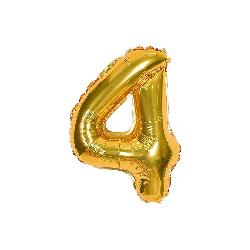숫자은박풍선 소 [4] 골드 10입