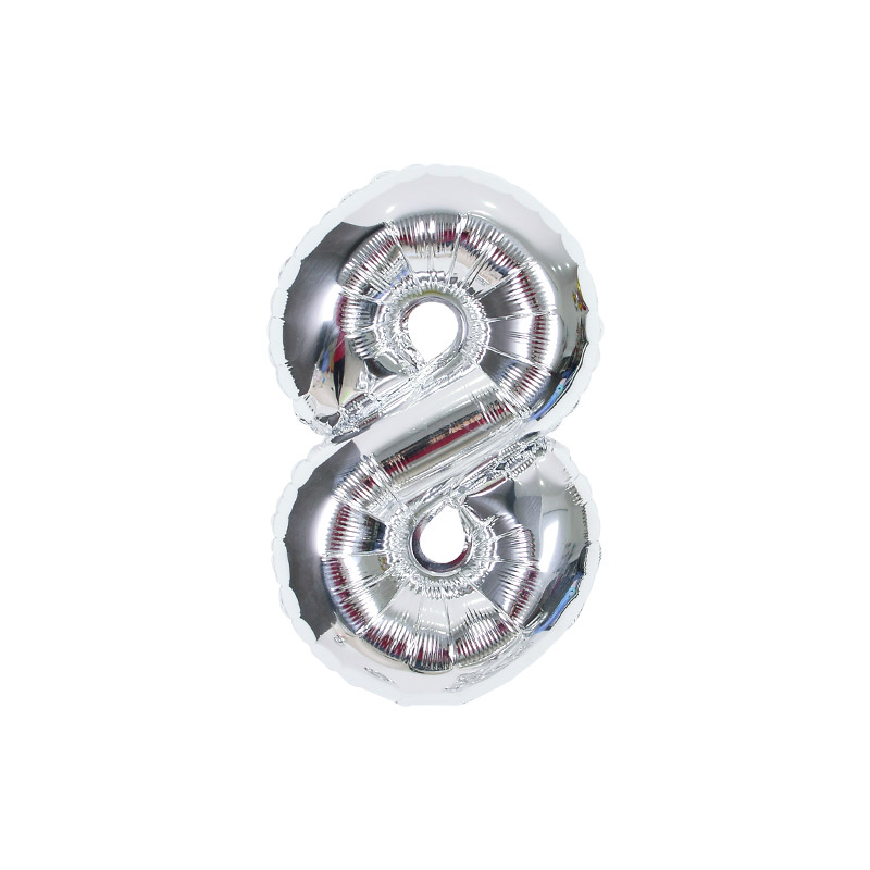 숫자은박풍선 소 [8] 실버 10입