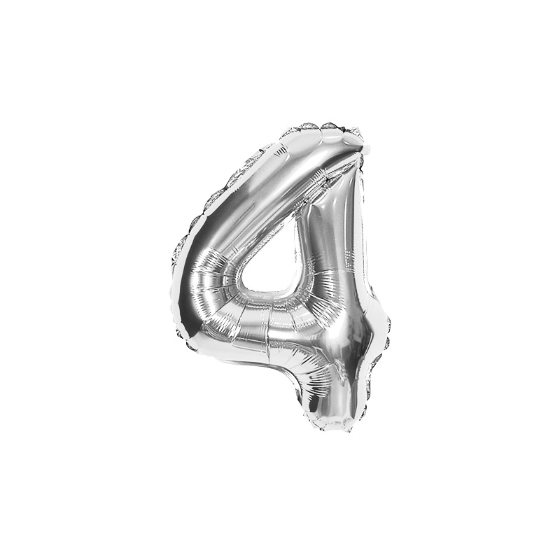 숫자은박풍선 소 [4] 실버 10입