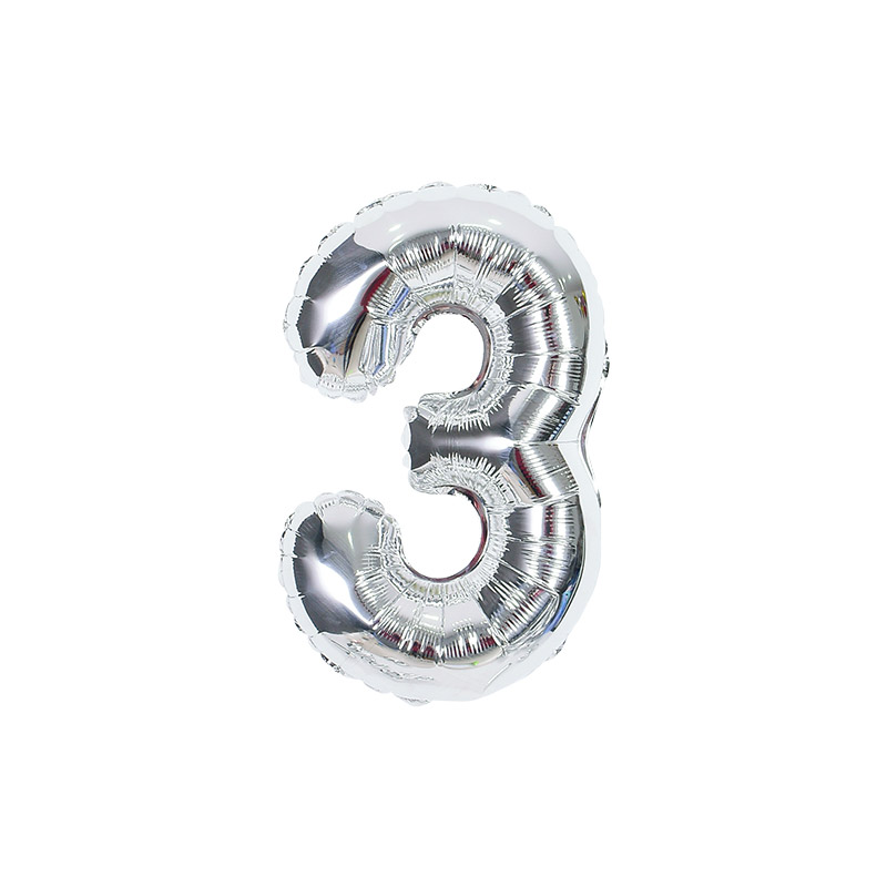 숫자은박풍선 소 [3] 실버 10입
