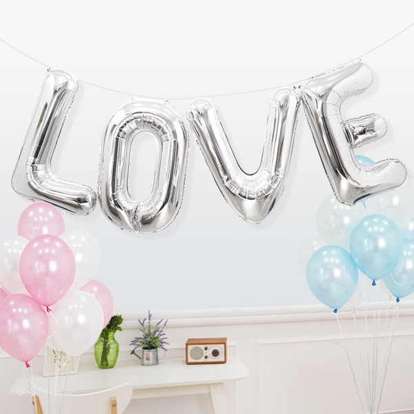 은박풍선세트 LOVE 실버 [원팩포장] [10입] [1+1 증정행사]