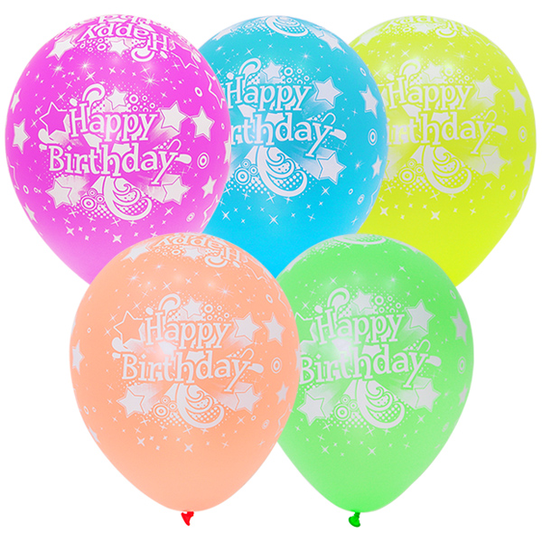 [셈퍼텍스] 30cm 네온톤 생일혼합 50입