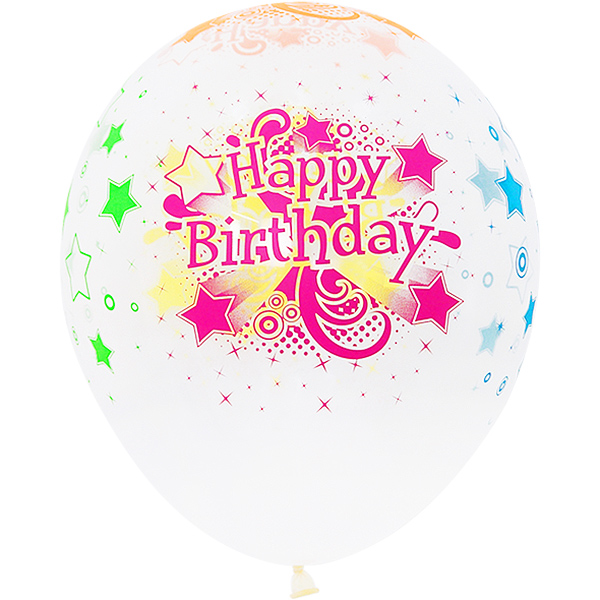 [셈퍼텍스] 30cm 생일네온혼합 투명 4도인쇄 50입 1+1증정행사 한봉사면한봉더