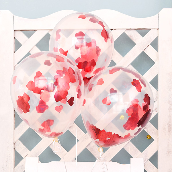컨페티벌룬 30cm 레드하트 10입 [1+1 증정행사]