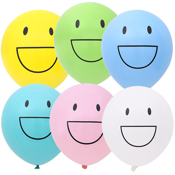 30CM 함박웃음 스마일풍선 50입 혼합