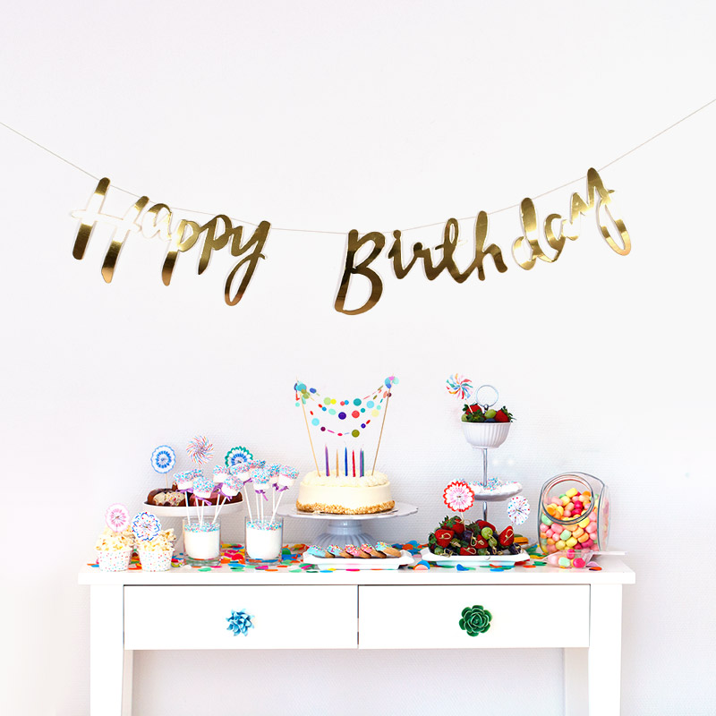 [조이파티] 생일가랜드 캘리그래피 [골드]