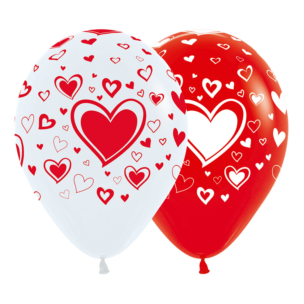 [셈퍼텍스] 30cm All over hearts 2색혼합 50입