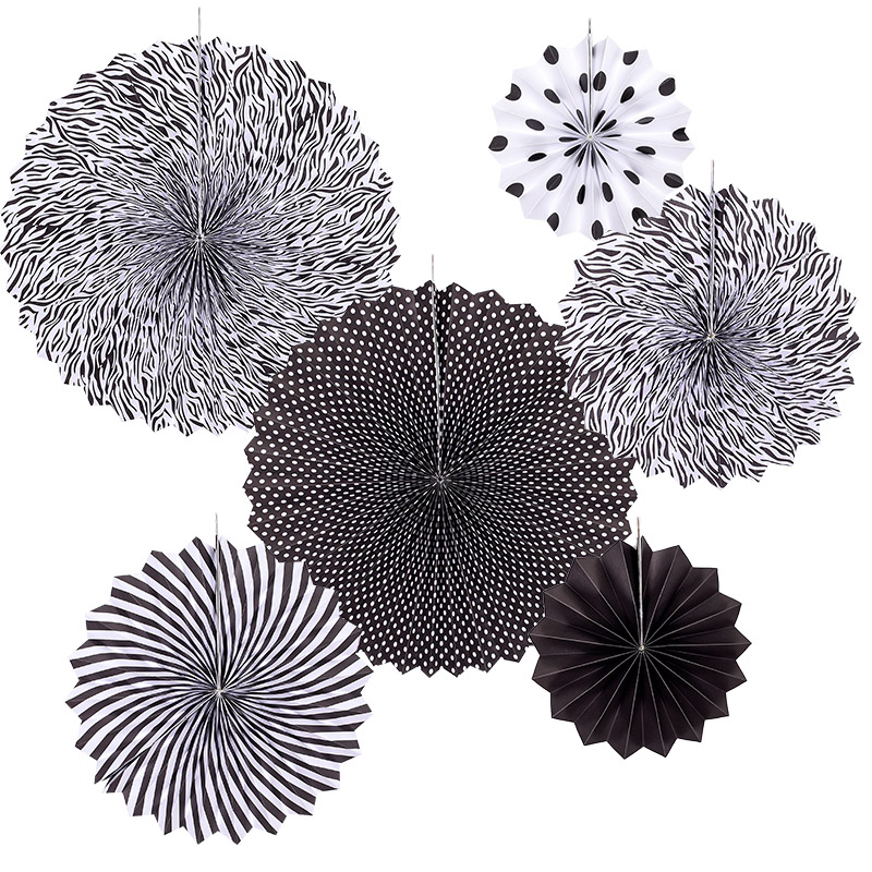 페이퍼팬 데코세트 6입 [블랙][1+1 증정행사]