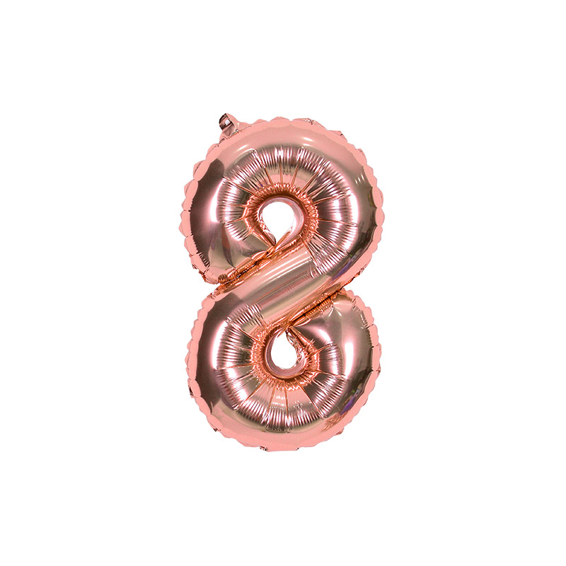 숫자은박풍선 소 [8] 로즈골드 10입