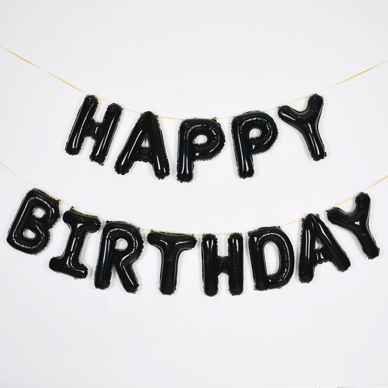 은박풍선세트 HAPPY BIRTHDAY [블랙] [10입]