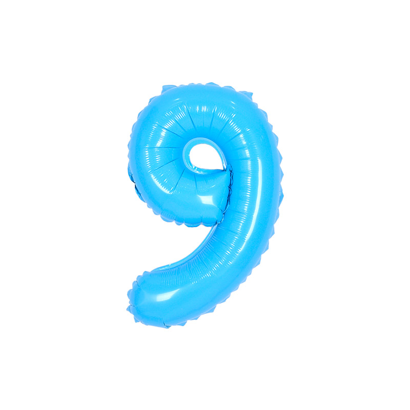숫자은박풍선 소 블루 [9] 10입