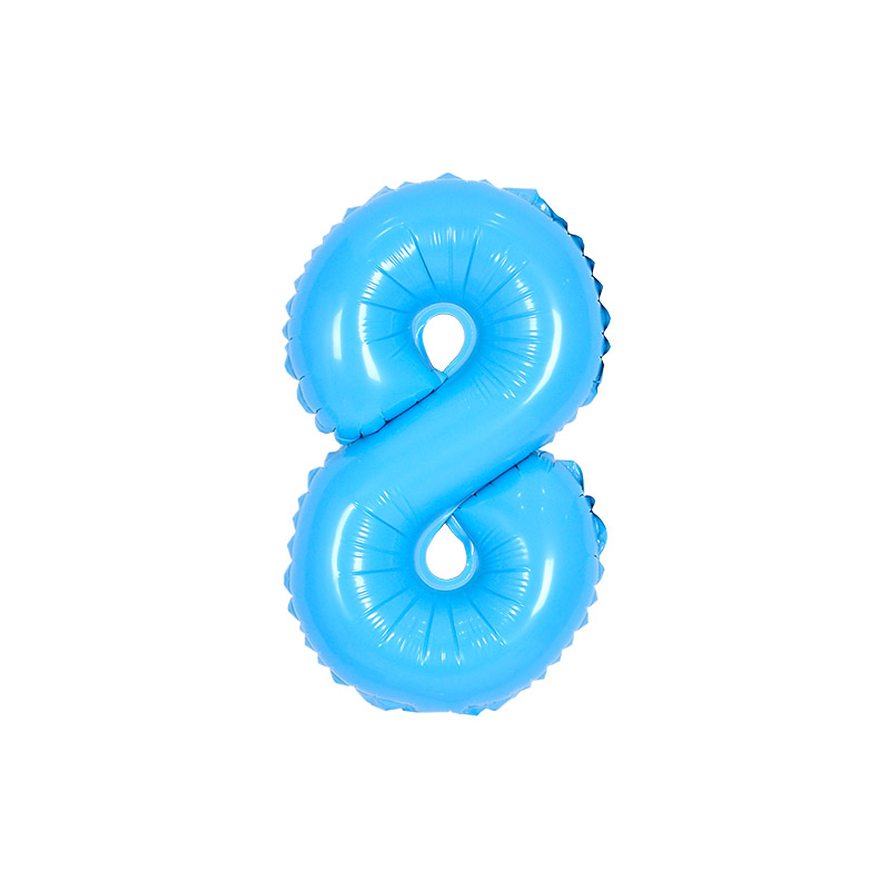 숫자은박풍선 소 블루 [8] 10입