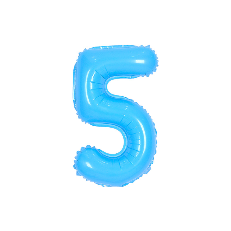 숫자은박풍선 소 블루 [5] 10입