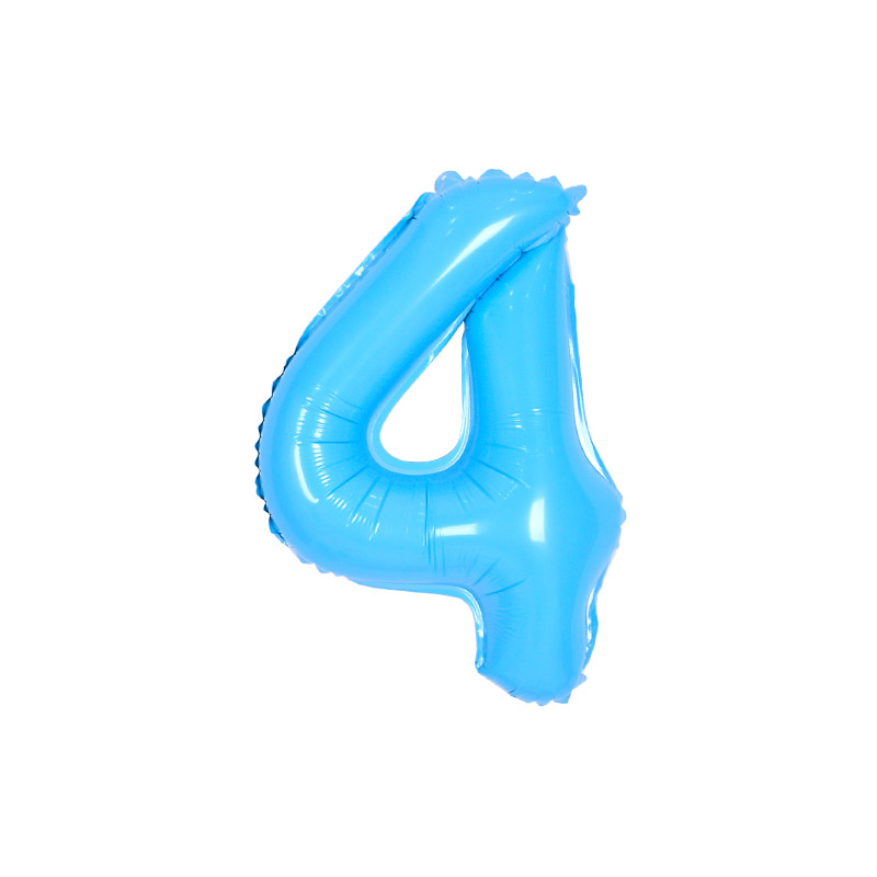 숫자은박풍선 소 블루 [4] 10입