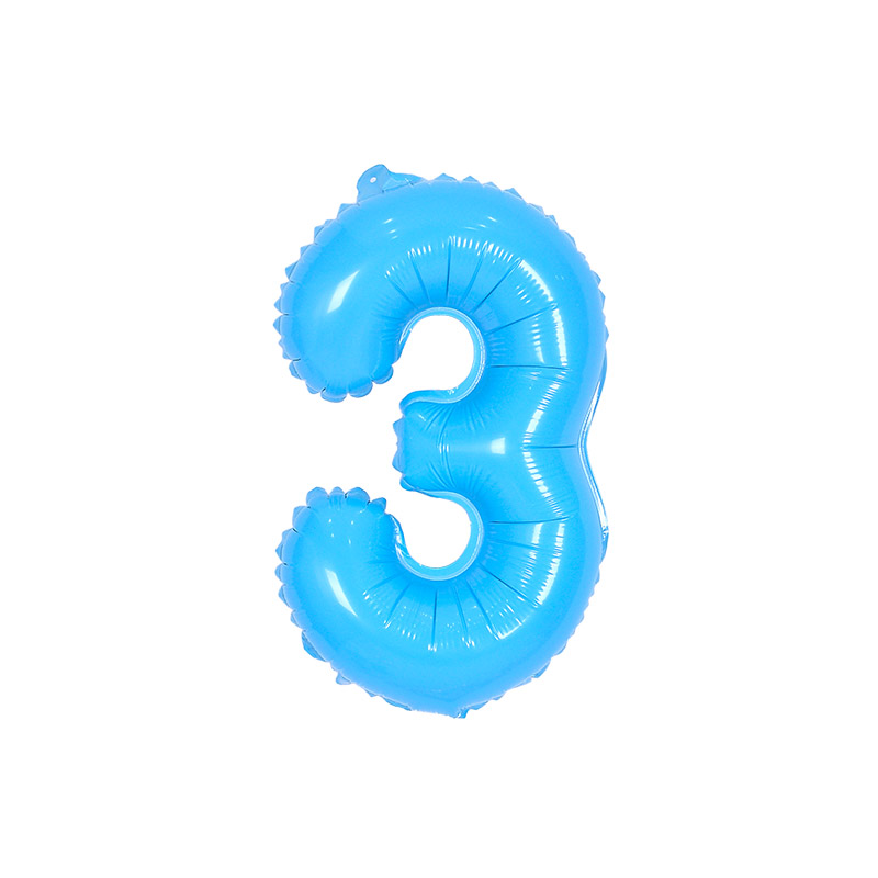 숫자은박풍선 소 블루 [3] 10입