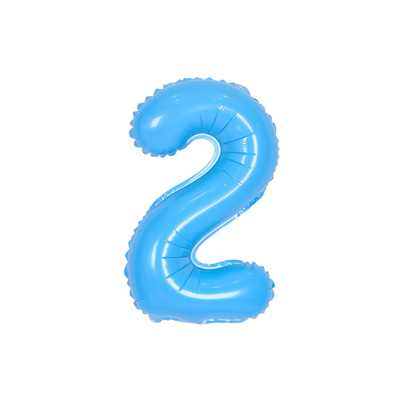 숫자은박풍선 소 블루 [2] 10입