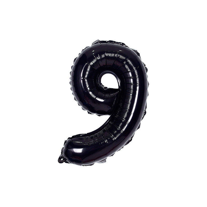 숫자은박풍선 소 블랙 [9] 10입