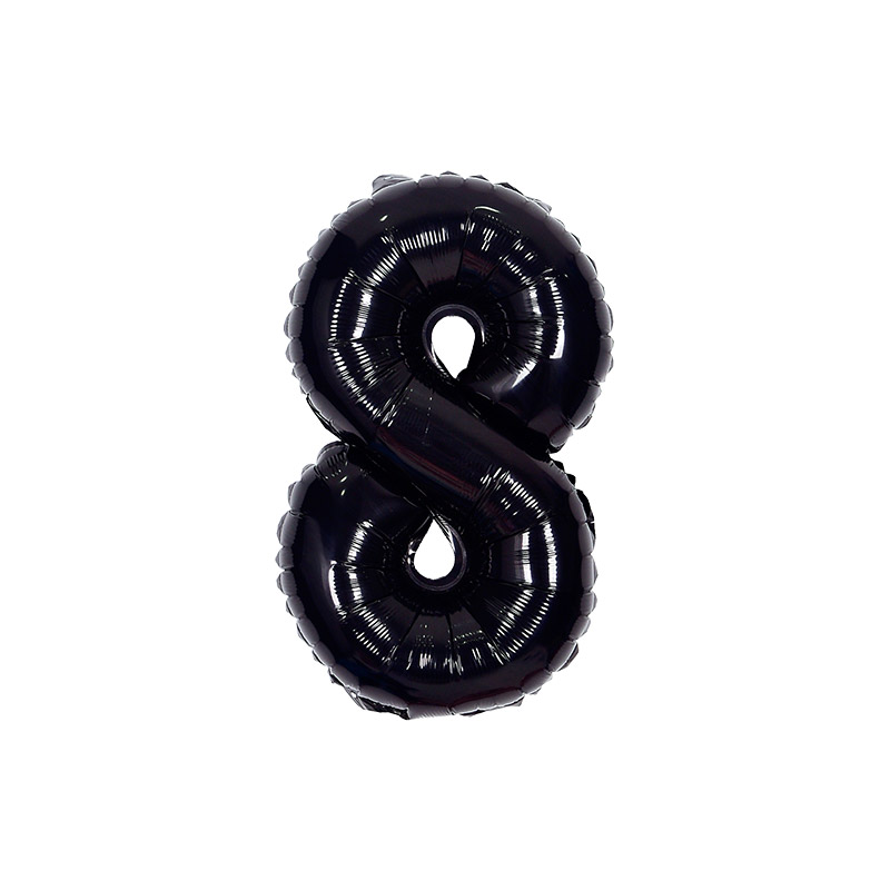 숫자은박풍선 소 블랙 [8] 10입