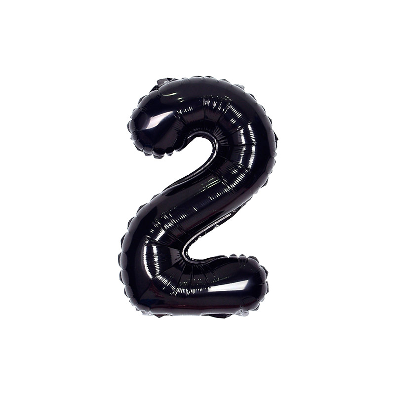 숫자은박풍선 소 블랙 [2] 10입