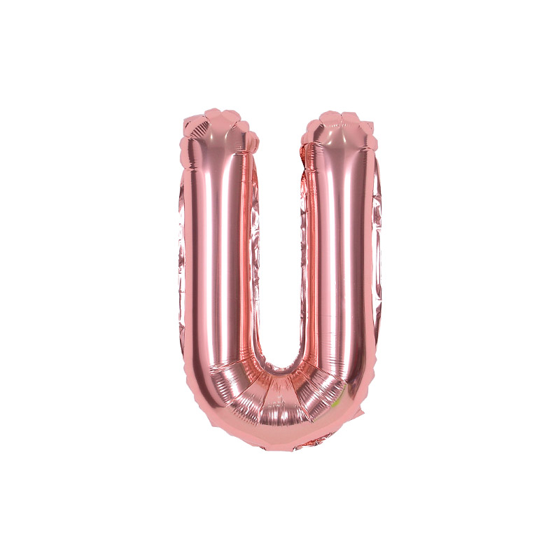 알파벳은박풍선 소 로즈골드 [U] 자동실링 10입