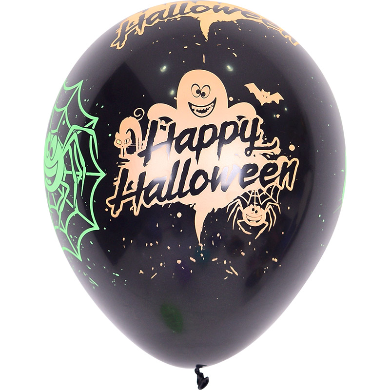 [셈퍼텍스] 할로윈풍선 30cm 해피할로윈파티 블랙 [50입]