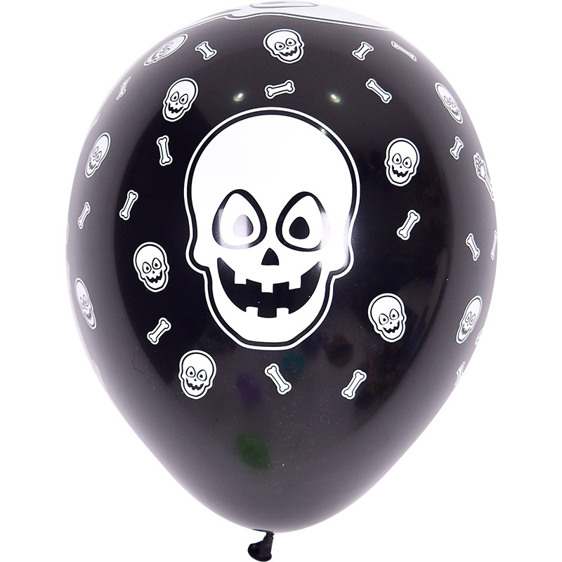 [셈퍼텍스] 할로윈풍선 30cm 뼈다귀얼굴 [50입]