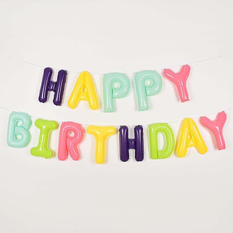 은박풍선세트 HAPPY BIRTHDAY [마카롱] [10입]