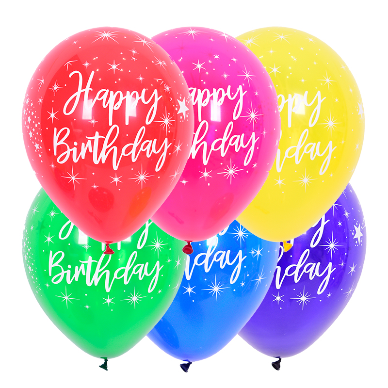 [셈퍼텍스] 30cm Radiant Happy Birthday 쥬얼혼합 [50입]