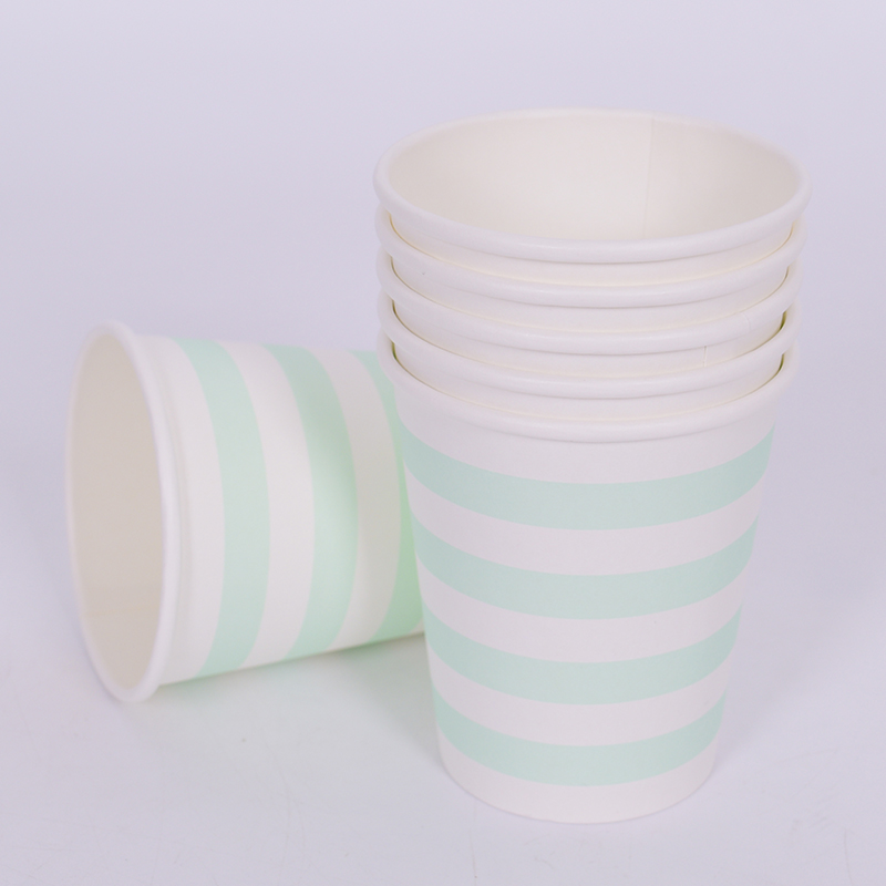 파티컵 8온스 줄무늬 민트 6입