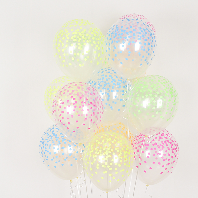 [셈퍼텍스] 30cm 칼라컨페티 투명5색혼합 [50입]