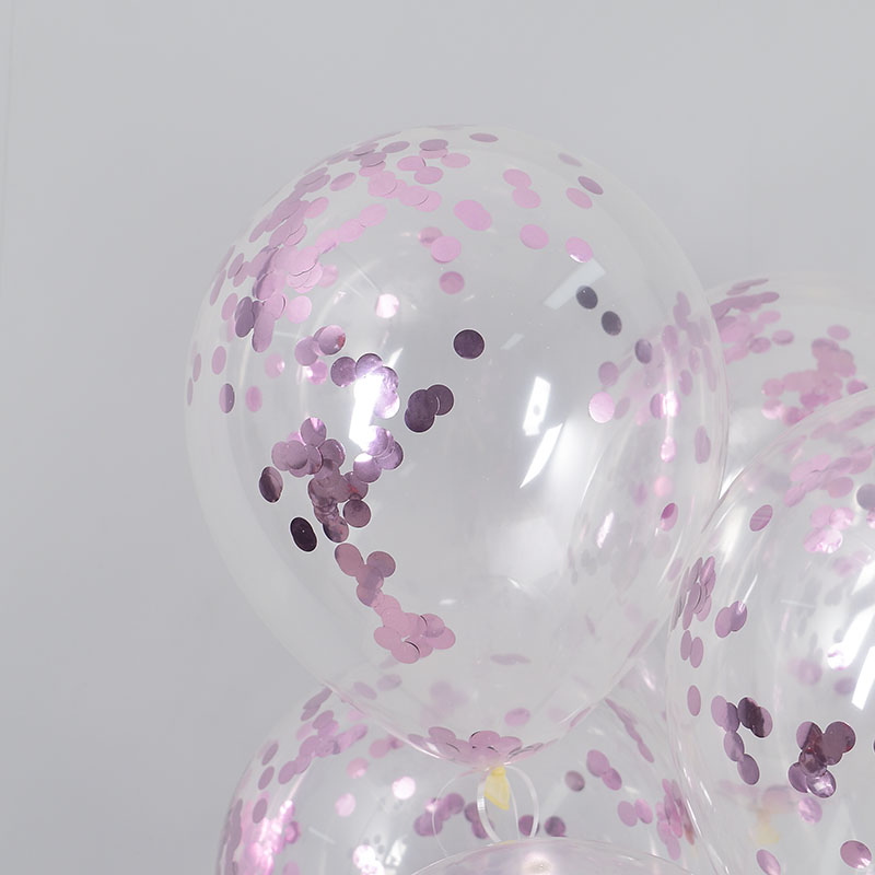 컨페티벌룬 5입 소포장 [은박 핑크] 12팩