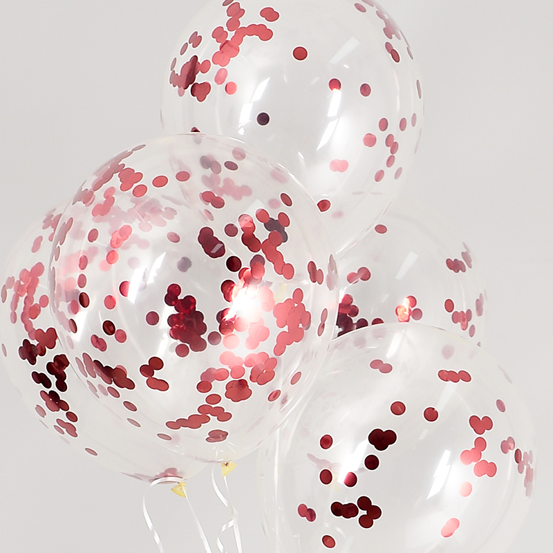 컨페티벌룬 5입 소포장 [은박 레드] 12팩