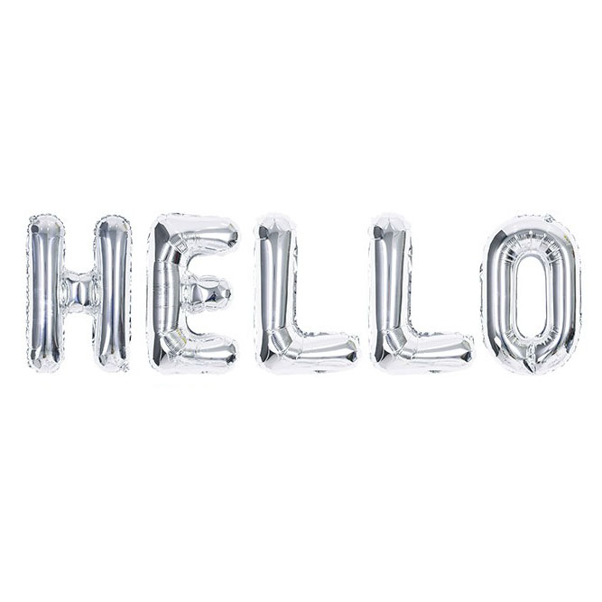 알파벳은박풍선세트 HELLO [실버] 10개한팩