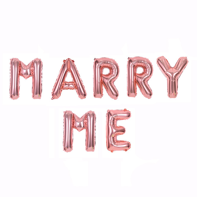 알파벳은박풍선세트 MARRY ME [로즈골드]