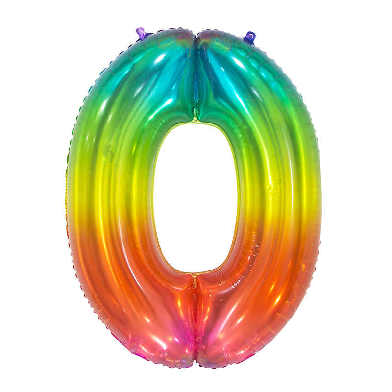 숫자은박풍선 대 레인보우 [0] [10입]