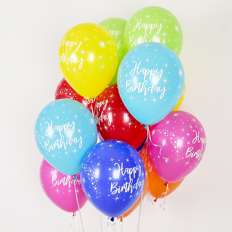 [셈퍼텍스] 30cm Radiant Happy Birthday 일반혼합 [50입]