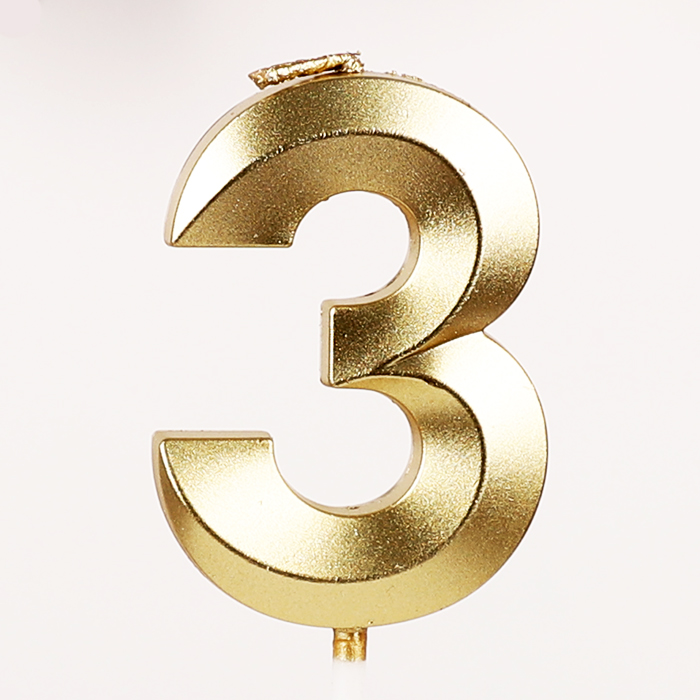 메탈릭숫자초 골드 3