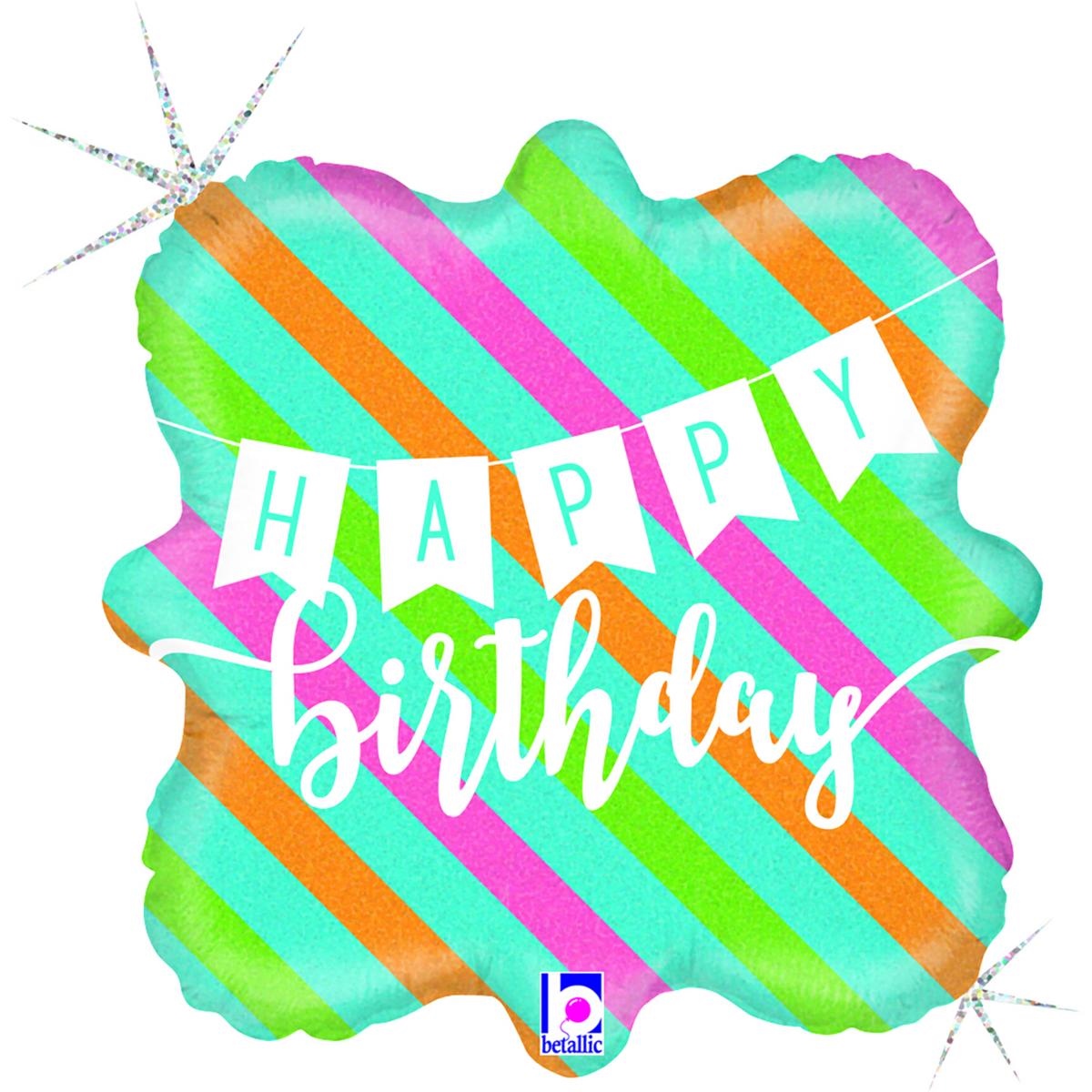 [GRABO]은박 생일배너 스트라이프 18인치 