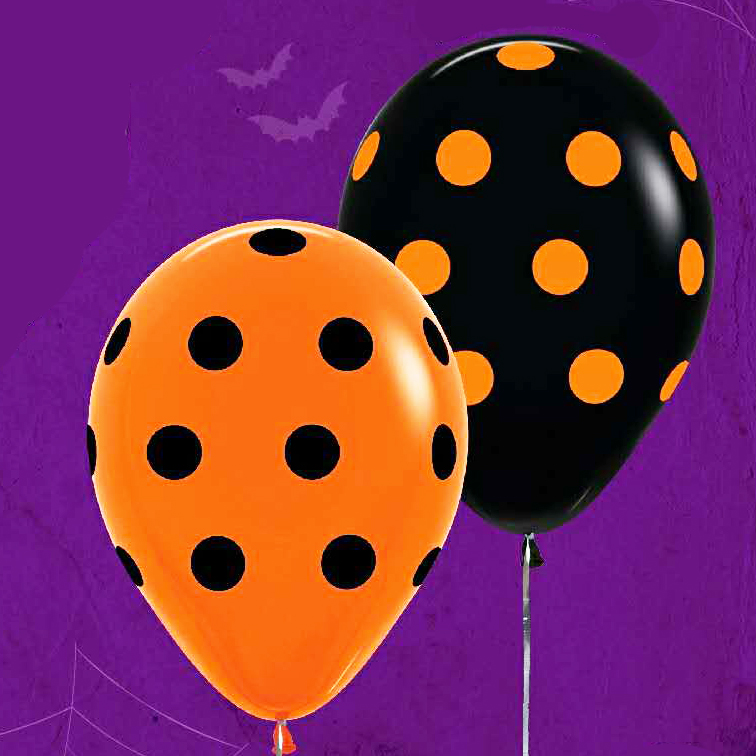 [셈퍼텍스] 30cm 할로윈도트 블랙앤오렌지 [50입] 한봉사면한봉더 1+1증정이벤트