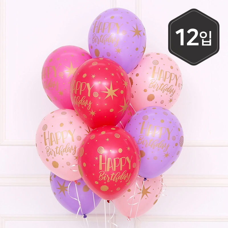 [셈퍼텍스] 30cm 걸스데이 생일 4색혼합 [12입] 소포장