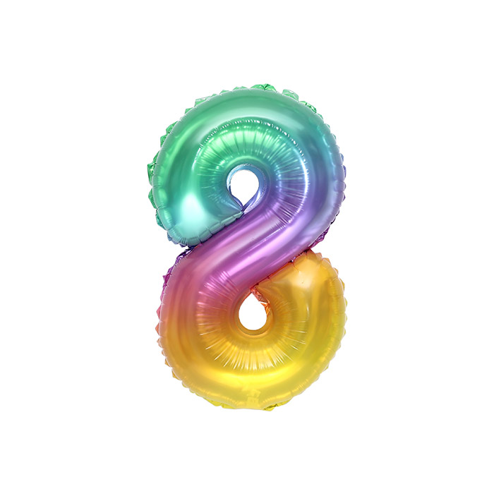 숫자은박풍선 소 레인보우 [8] 10입