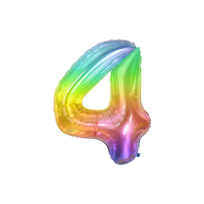 숫자은박풍선 소 레인보우 [4] 10입