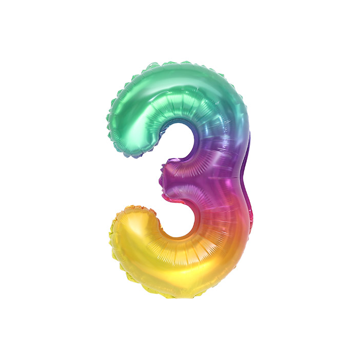 숫자은박풍선 소 레인보우 [3] 10입