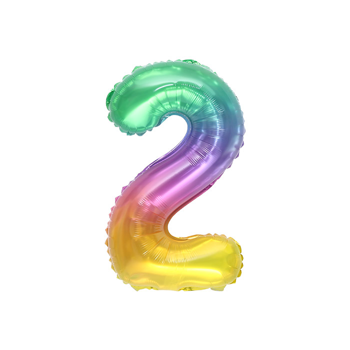 숫자은박풍선 소 레인보우 [2] 10입