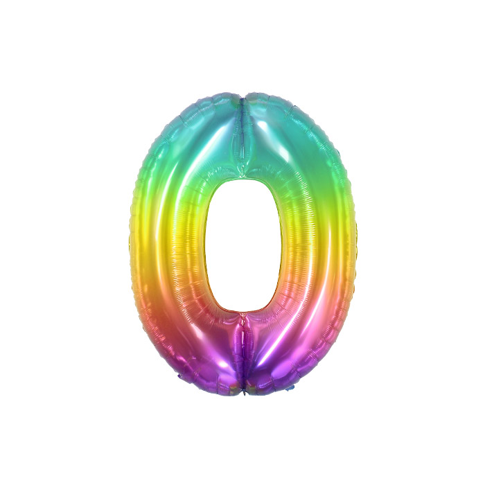 숫자은박풍선 소 레인보우 [0] 10입