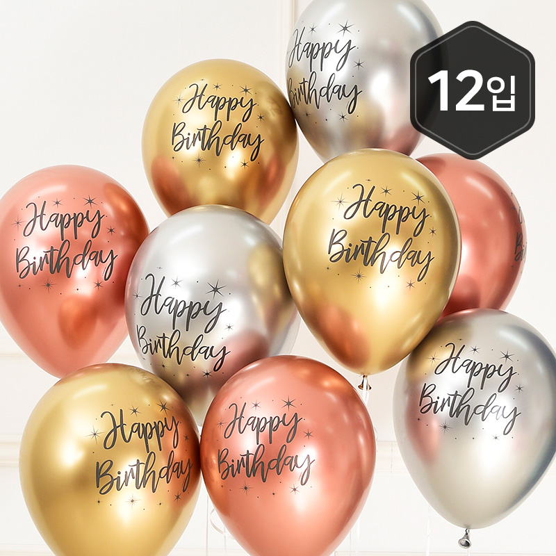 [셈퍼텍스] 30cm 리플렉스 생일 3색혼합 [12입] 소포장