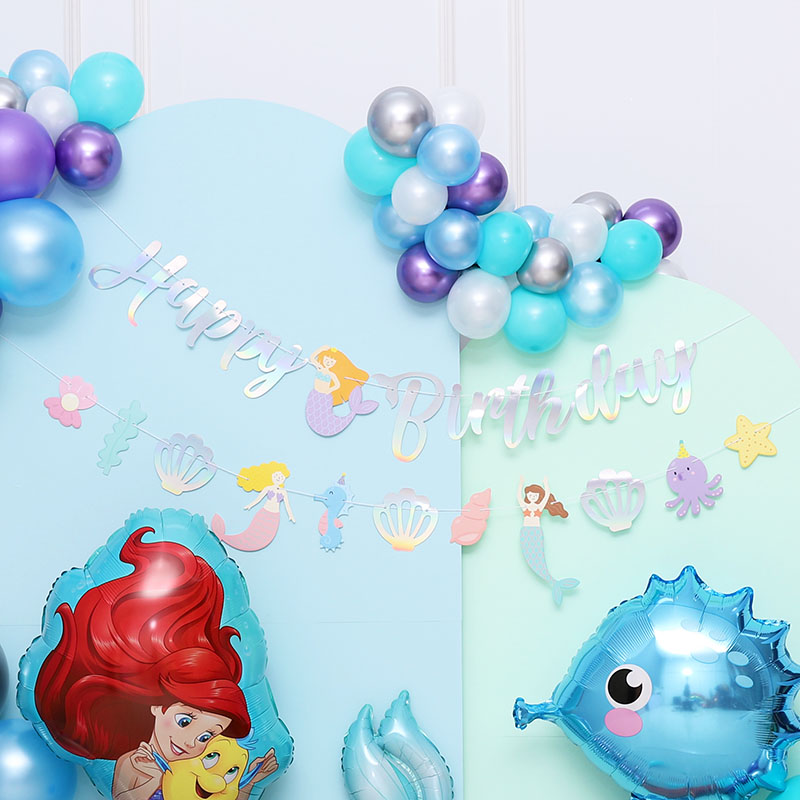 [조이파티] 인어공주 생일가랜드세트